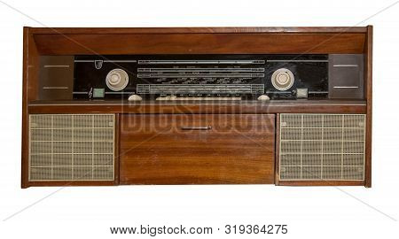 Mid 20th Century Radio Receiver - Isolated On White