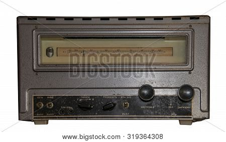 Mid 20th Century Radio Receiver - Isolated On White