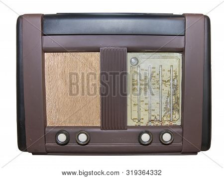 Mid 20th Century Radio Receiver - Isolated On White