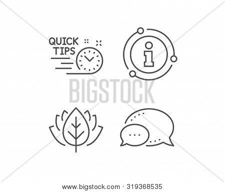 Quick Tips Line Icon. Chat Bubble, Info Sign Elements. Helpful Tricks Sign. Tutorials Symbol. Linear