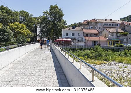 Asenovgrad, Bulgaria - August 5, 2019: Chepelarska (chaya) River Passing Through The Town Of Asenovg