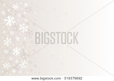 Winter Beige Gradient Background Christmas Made Of Snowflake And Snow With Blank Copy Space For Your