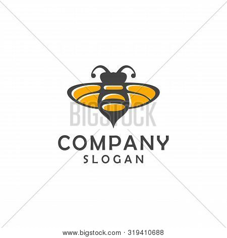 Natural Bee Logo Outline Minimalist Collection Vector
