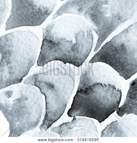 Gray And Beige Snake Design. Watercolor Hand Drawn Python Print.  Cobra Skin Exotic Texture. Geometr
