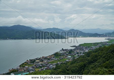 Amanohashidate Top View With Blue Sky