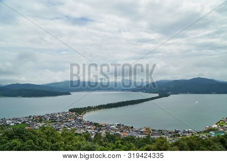 Amanohashidate Top View With Blue Sky