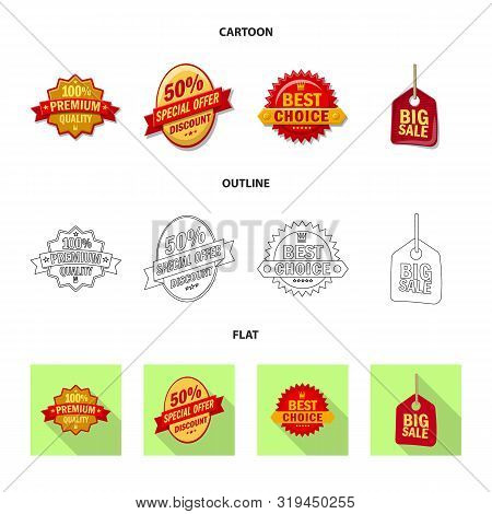 Vector Illustration Of Emblem And Badge Icon. Set Of Emblem And Sticker Vector Icon For Stock.
