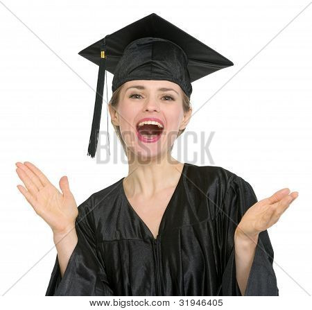 Graduation Student Woman Applauding Isolated