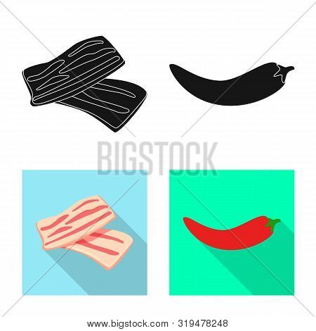 Vector Illustration Of Taste And Product Icon. Set Of Taste And Cooking Vector Icon For Stock.