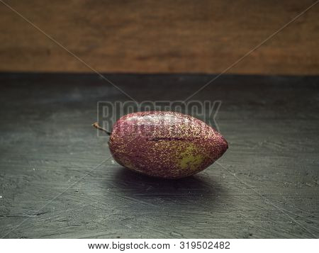 Close Shot Of Sweet Cucumber (solanum Muricatum), Exotic Fruit From Latin America
