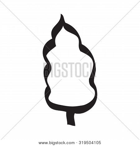 Black And White Isolated Leaf Icon Issolated