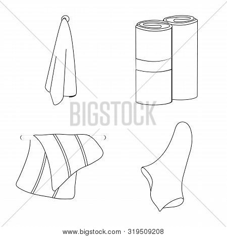 Vector Illustration Of Fabric And Hygiene Icon. Set Of Fabric And Bathroom Vector Icon For Stock.