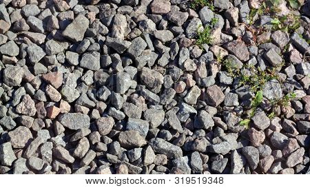 Gravel For Background At Dry Sunny Summer Day