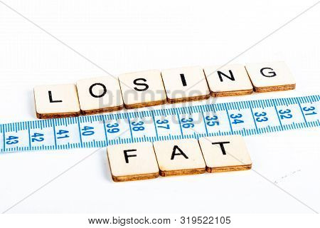 Health Concept Of A Tape Measure Also Showing The Message Losing Fat