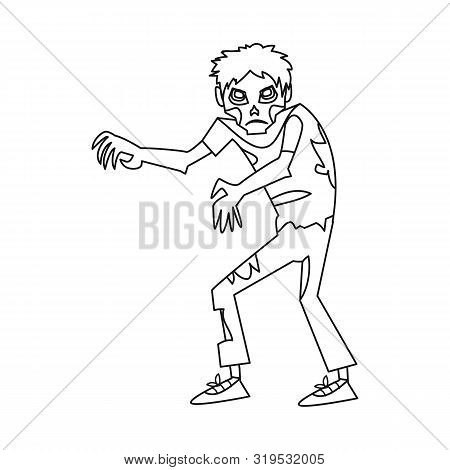 Vector Illustration Of Zombie And Man Icon. Set Of Zombie And Monster Vector Icon For Stock.
