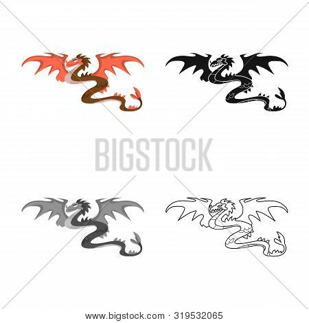 Vector Design Of Dragon And Monster Logo. Set Of Dragon And Beast Vector Icon For Stock.