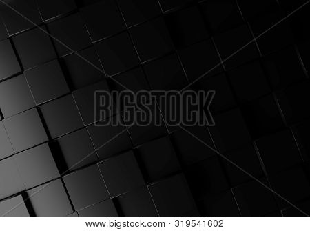 Abstract Background With Dark Anthracite Cubes, 3d Rendering