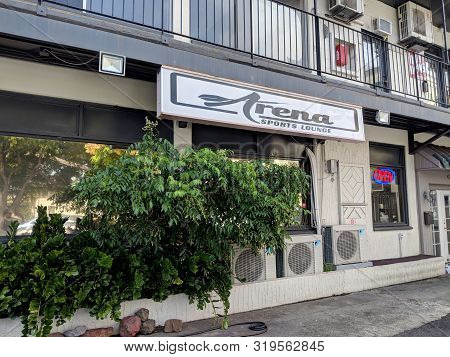 Honolulu - August 3, 2018:  Arena 808 Sports Lounge During The Day.
