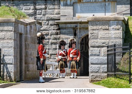 Halifax, Canada - June 19, 2019: Changing Of The Guard At The Halifax Citadel In Nova Scotia, Canada