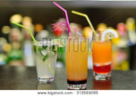 glass of cocktail on the bar