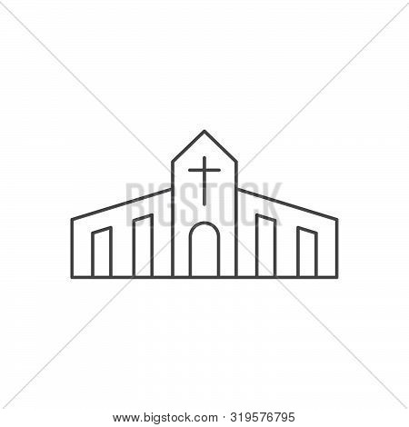 Church Building Vector Icon Symbol Christian Isolated On White Background