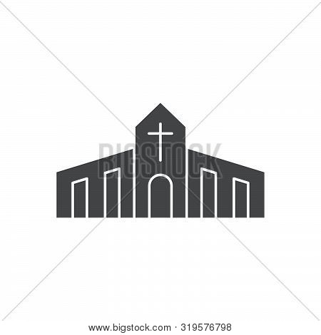 Church Building Vector Icon Symbol Christian Isolated On White Background