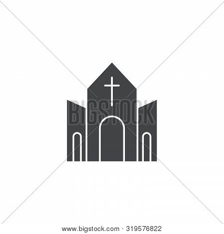 Church Building Vector Icon Symbol Christian Isolated On White Background