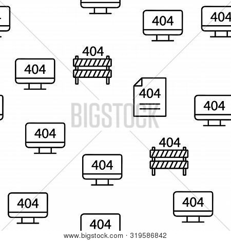 404 Http Error Message Vector Seamless Pattern Contour Illustration