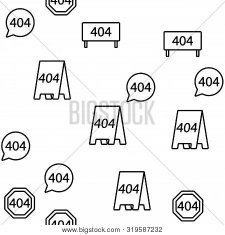 404 Http Error Message Vector Seamless Pattern Contour Illustration