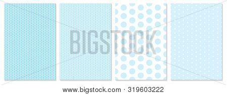 Dot Pattern Set. Baby Background. Blue Color. Vector Illustration. Polka Dot Pattern.