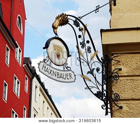Munich / Germany, Europe - 8 August, 2012: Haxnbauer, The Schweine Haxe, Pork Hocks Restaurant In Mu