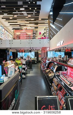 VERONA, ITALY - CIRCA MAY, 2019: interior shot of Sephora store in Verona. Sephora is multinational chain of personal care and beauty stores.