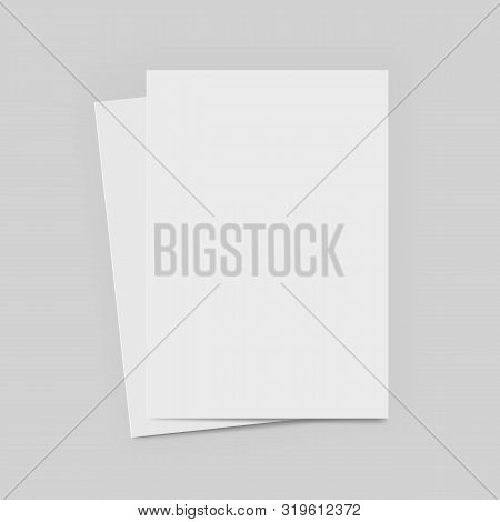 Vector A4 Format Paper With Shadows - Stock Vector.
