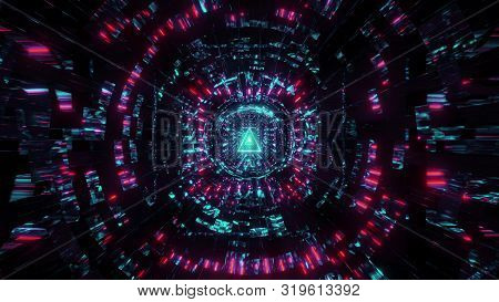 Abstract Reflection Background With Green Tringle Wireframe Design 3d Rendering Wallpaper