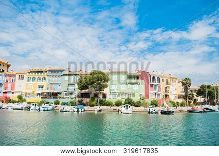 Port Saplaya. Valencia, Spain. May 16, 2019. View Of The Port Saplaya In The City Of Valencia, Spain