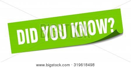 Did You Know Sticker. Did You Know Square Isolated Sign. Did You Know