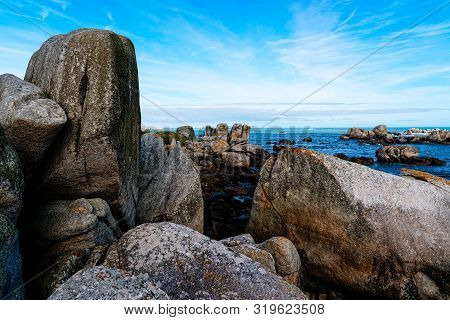 Rocky Beach In The Coast Of Kerlouan, Brittany
