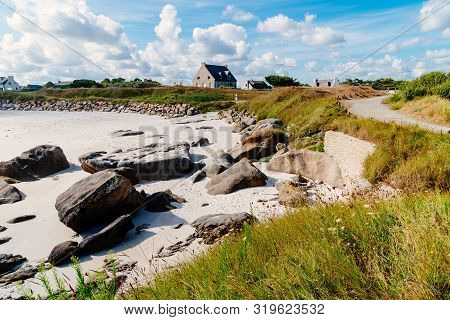 Rocky Beach In The Coast Of Kerlouan, Brittany