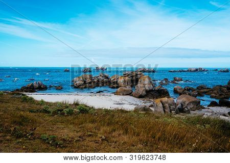 Rocky Beach In The Coast Of Kerlouan, Brittany