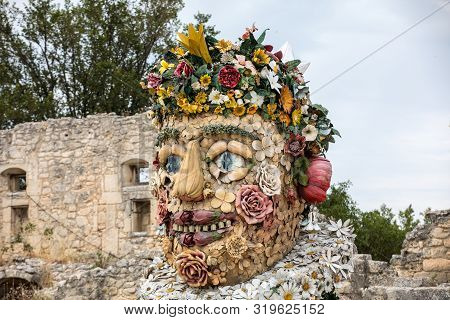 Les Baux, France - June 26, 2017: The Artwork, Titled Spring Is Four Seasons Three-dimensional Inter