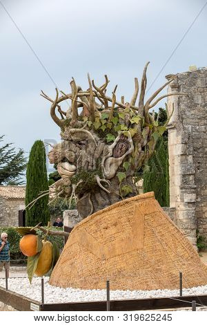 Les Baux, France - June 26, 2017: The Artwork, Titled  Winter Is Four Seasons Three-dimensional Inte