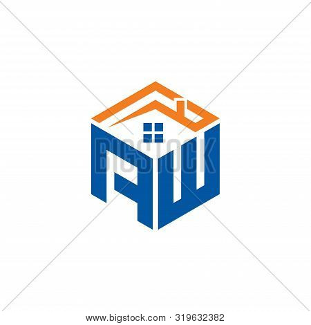 Abstract Polygonal Aw Logo, Aw Letter Logo, Polygonal Aw With Home Logo Sing And Symbol