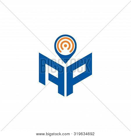 Abstract Polygonal Ap Logo, Ap Letter Logo, Polygonal Ap With Location Logo Sing And Symbol