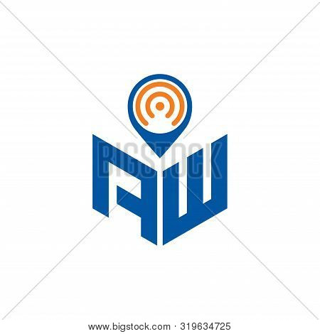 Abstract Polygonal Aw Logo, Aw Letter Logo, Polygonal Aw With Location Logo Sing And Symbol