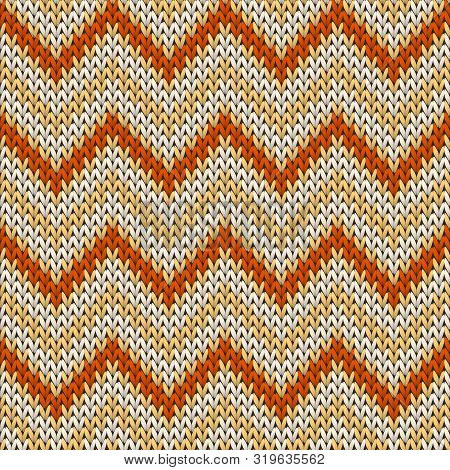Macro Chevron Stripes Christmas Knit Geometric Seamless Pattern. Carpet Knit Tricot  Fabric Print. T