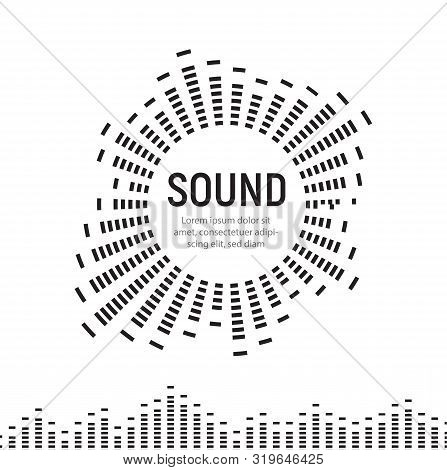 Music Sound Circle Frame Wave Logo, Audio Digital Equalizer Technology, Console Panel, Pulse Musical