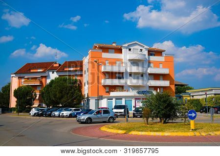 Rovigo; Italy - July, 7, 2019: traffic in Rovigo, Italy