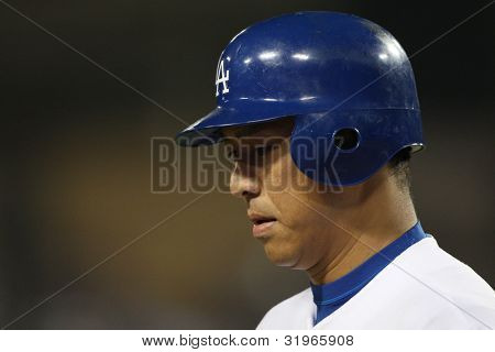 LOS ANGELES - SEPT 17: Dodgers pitcher (18) Hiroki Kuroda under Rockies vs Dodgers spillet på Sep