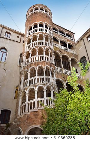 Contarini Del Bovolo, Spiral Staircase In Gothic Style In Venice, Italy