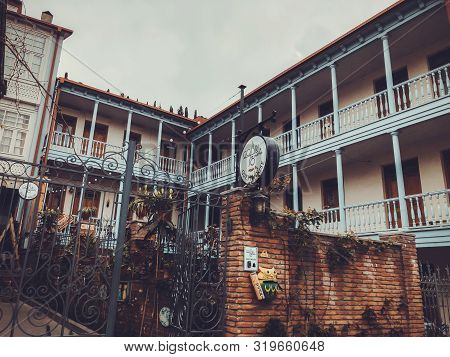 Tbilisi, Georgia - Murch 29 2019: The Old District Of The City In Tbilisi, Georgia.the Restored Area